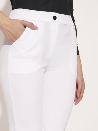 Image of Vogaan Women High Rise High Waist Trousers Flared Korean Style Formal Pants| Elegant Workwear for Office, College & Events
