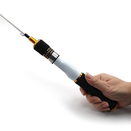 59センチメートル第2ポータブルポケットサイズの冬の氷釣り竿餌釣りロッドハードスピンキャストロッドを釣具 BINME (Color : White) 5枚目