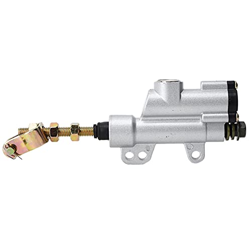 Maître Cylindre Hydraulique Arrière de Moto Pompe de Frein Arrière de Maître-cylindre (argent)