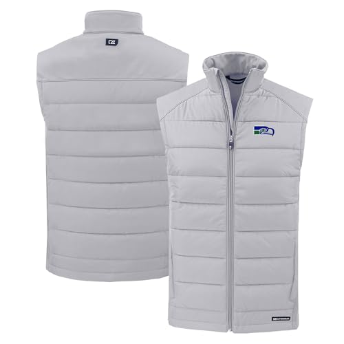 Cutter & Buck Men's NFL Throwback Evoke Hybrid Eco Softshell Recycled Full-Zip Vest
