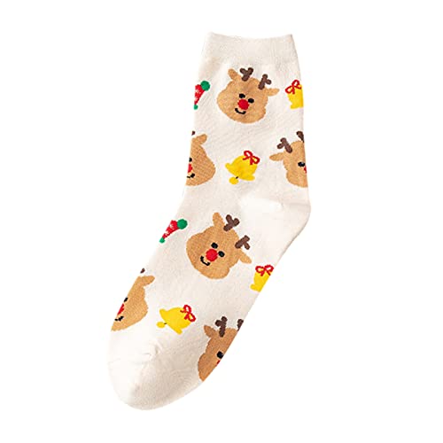 Adult Christmas Holiday Socks Warm Soft Cotton Christmas Socks for Women and Men Xmas Gift for Men Women, C2-white, One Size
