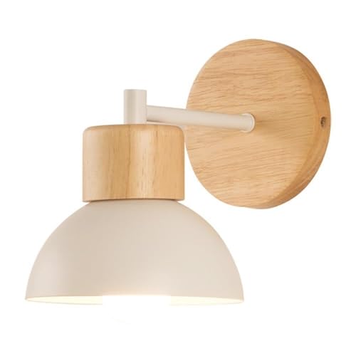 Aplique de pared para interiores, lámpara de pared, pantalla de hierro, aplique de pared nórdico moderno, casquillo E27, luces de pared creativas de madera maciza para dormitorio, mesita de noche, pa