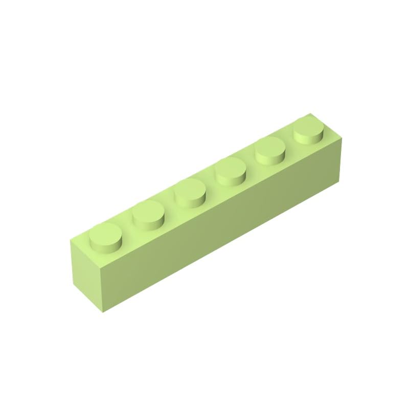 3009 Basic Bricks Brick 1x6 50 Pieces GDS-535 Compatible with Lego Building Blocks Color:Yellowish Green โ image 1