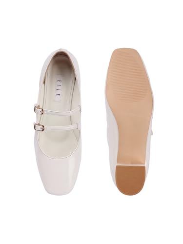 Image of ELLE Women's Patent Mary Jane Style Block Heel Pumps