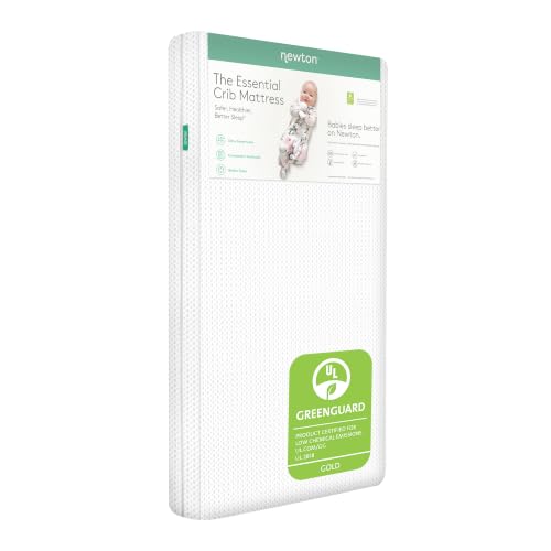 Image of Newton Baby Essential Crib Mattress, Breathable & Washable - White | Baby Crib Mattress, Breathable, Washable, Firm Support, All-Stages, Infant to Toddler, GREENGUARD Gold Certified
