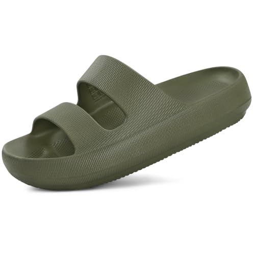 Image of shevalues Orthopedic Slide Sandals for Women with Arch Support Pillow Soft Recovery Slip on Sandals Lightweight Summer Cloud Slippers for Plantar Fasciitis
