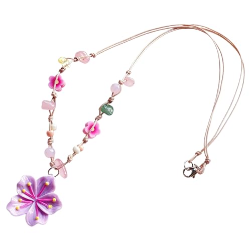 Collier fleur tendance au design léger en résine pour la clavicule