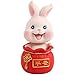ABOOFAN Mini Rabbit Figures Decoration Miniature Bunny Statue 2023 Chinese Zodiac New Year Model Toy Money Bag Wealth Car Dashboard Decor for Micro Garden Landscape Bonsai
