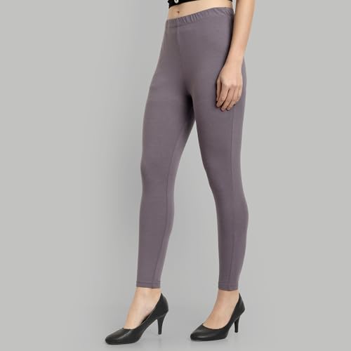 Image of ONE SKY Women Ankle Length Leggings | Premium Cotton Modal Spandex Blend | High Waist Stretchable & Bio-Washed Fabric | Colour-Lock | Ethnic Leggings for Women