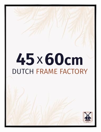 Dutch Frame Factory - Bilderrahmen 45x60 cm - Schwarz Matt - Bilderrhamen aus Kunststoff mit Antireflex Kunstglas - Fotorahmen 45x60 cm - Easy