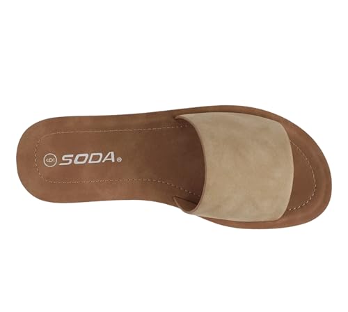 Image of Soda Shoes Efron-S Women Flip Flops Basic Plain Slippers Slip On Sandals Slides Casual Peep Toe Beach