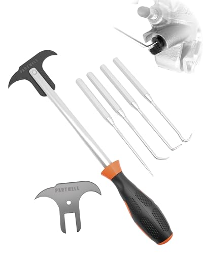 PARTWELL 5PCS Seal Puller & Pick and Hook Set for Automotive Includes Extra Blade Universal Tool Kit for Oil/Grease Seals Removal & Installation