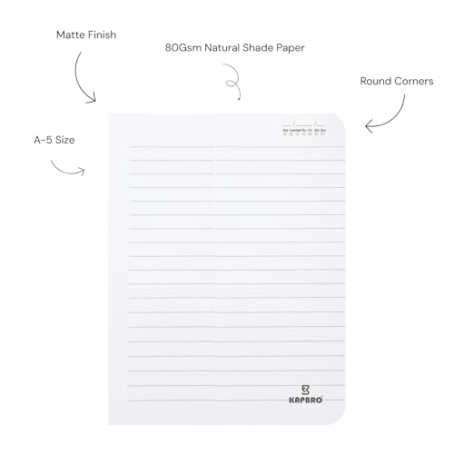 Image of A5 Ruled Notebook - 120 Pages | 80 gsm Paper | Personal Diary for Women & Men, Office Diary & Cute notebook design| Single line notebook | Rounded corner | Shine Cover Design