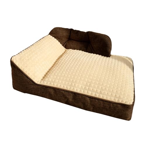 KLKCMS 暖かい犬用ベッド 犬小屋用ベッドパッド 犬用猫用ベッド ペット用クッションベッド プードル ポメラニアン犬用, ブラウンM