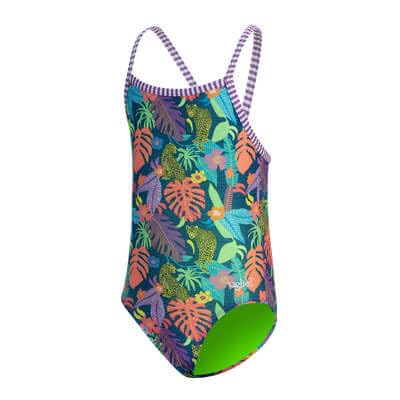 Dolfin Women's Girls’ Uglies Crisscross Back One Piece Jungle Jam 16