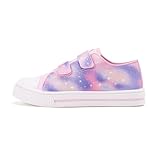 EUXTERPA Toddler Girls Ombre Sneakers Kids Canvas Shoes Walking Sneaker with Easy Fasten Strap Size 5