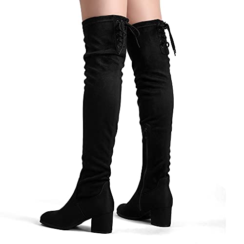 DREAM PAIRS Women's Over The Knee Thigh High Chunky Heel Boots Long Stretch Sexy Fall Boots - Image 6