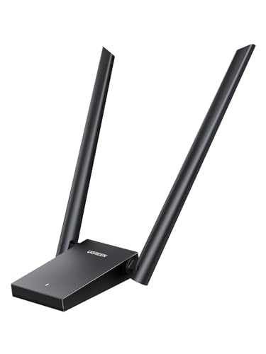 UGREEN 1800Mbps Antena WiFi 6 para PC Adaptador Largo Alcance Doble Banda 5GHz(1201Mbps) y 2.4GHz(574Mbps) 802.11ax Pincho Inalámbrico USB 3.0 Dongle Receptor para Windows 11/10