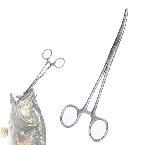 banjiabb Hakenlöser Angeln,Angelzange,Arterienklemme,Piercing Zange,Hakenlöser,Klemme Krankenschwester,Klemmzange,Angel Zange,Fishing Haken-Lösezange Hakenlöser Angeln,Hakenlöser Zange 18cm Gebogen