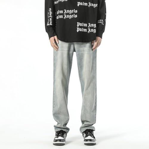 Jeans Pants Trousers Denim Spring and Autumn Embroidered Descendants Conical Versatile Casual Loose Classic Retro Washed Used2