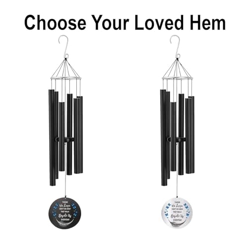Image of ASTARIN Personalized 30 inch Bereavement Wind Chimes for Outside, Memorial Gift in Remembrance of a Loved One, Sympathy Gift for Loss of Mother Father Husband, Garden Patio Decor