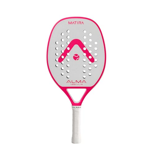 Raquete Beach Tennis Carbono 1K Matira Branca e Rosa Alma Genius
