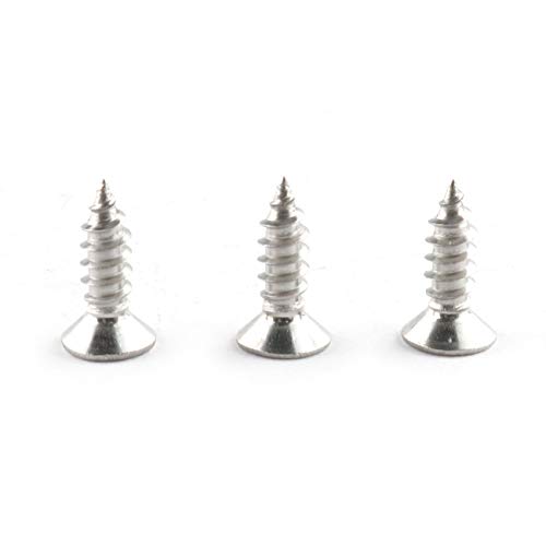 Tornillos para madera autorroscantes E-outstanding 100pcs #4 x 3/8" con cabeza avellanada plana y sistema de apriete Phillips en acero inoxidable 304 tono plateado miniatura 2