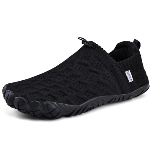 WateLves Barfußschuhe Traillaufschuhe Herren Damen Leichte Indoor Outdoor Zehenschuhe Minimalistische Unisex(Schwarz 40)