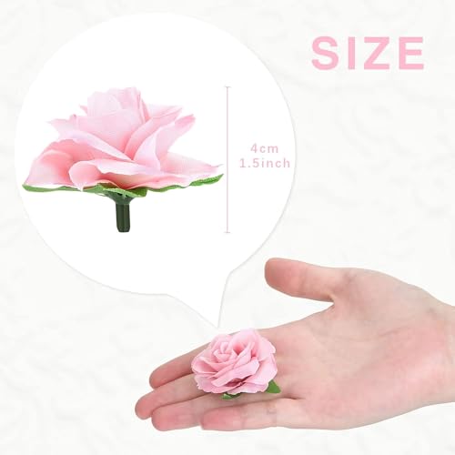 Kesote-50-Pezzi-di-Teste-di-Rosa-Artificiale-di-Seta-Fiori-di-Seta-Rose-Artificiali-di-Decorzione-per-Matrimonio-Festa-Casa-50-bianca-4-cm