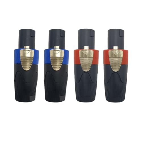 Wvxilyr 4 Pièces Speakon Connecteur NL4FC - Connecteur Speakon Male Avec NL2FC Et NL4FX, Tête de Câble Haut Parleur, pour Systèmes Audio Professionnels Et...