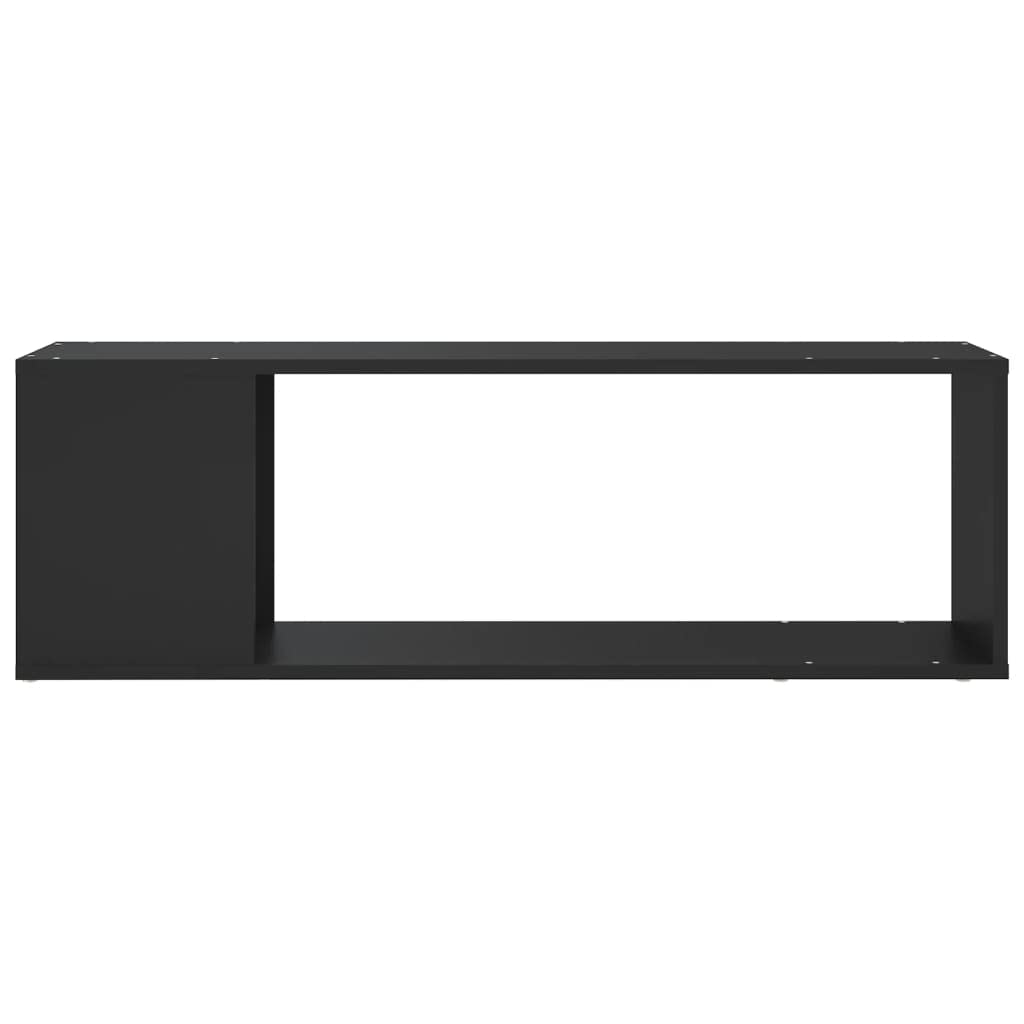 Elegancki czarny stojak na telewizor, 100 x 24 x 32 cm, klasyczny design, płyta wiórowa, przestronna powierzchnia nośna, idealny do eksponowania przedmiotów dekoracyjnych, mebli do salonu