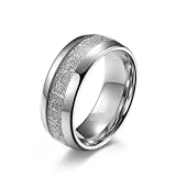 BWDHJLEY Anillos de tungsteno para hombre, anillo de compromiso vintage de 4/6/8 mm, R 1/2, Tungsteno, Sin piedra preciosa