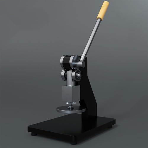 Heavy-Duty Leather Press Machine, Manual Punch & Flatten Tool, 3-Level Height Adjustment, 346° Feed for Punching, Embossing, Cutting & Extruding (Black)