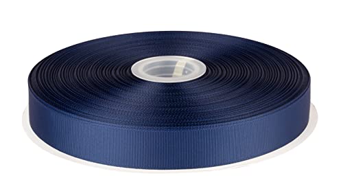 Fondersy 25mm X 91M Solid Grosgrain Ribbon for Gift Wrapping Parties, Wedding Decoration, Crafts Sewing(Navy)