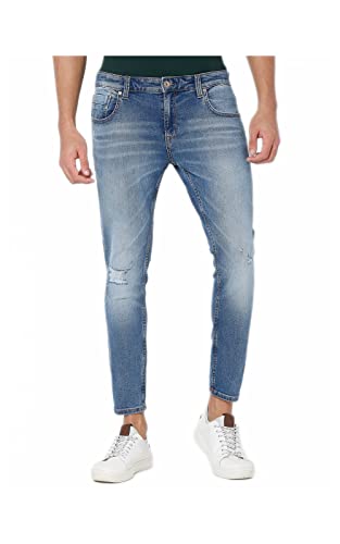Image of Spykar Men's Kano Slim Fit Mid-Rise Jeans (Ankle Length)