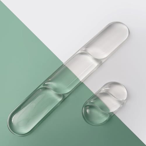 TECKNET Clear Gel Wrist Rest for Computer Keyboard, Ergonomic Gel Keyboard Wrist Rest Set for Typing Pain Relief, Comfortable Silicone Wrist Support Pad for Office/Computer/Laptop/Gaming, Transparent