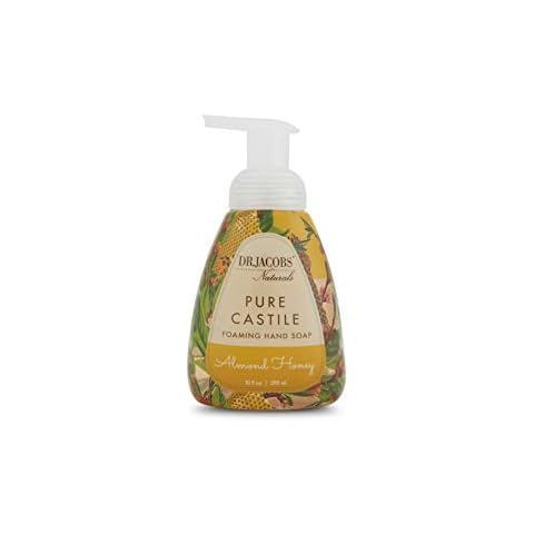 Dr. Jacobs Naturals Pure Castile Foaming Hand Soap - Face and Hand Wash 10 oz. Pump Bottle - Free of Parabens, Sulfates, Synthetics, Gltuen and GMO (Almond Honey) Cover