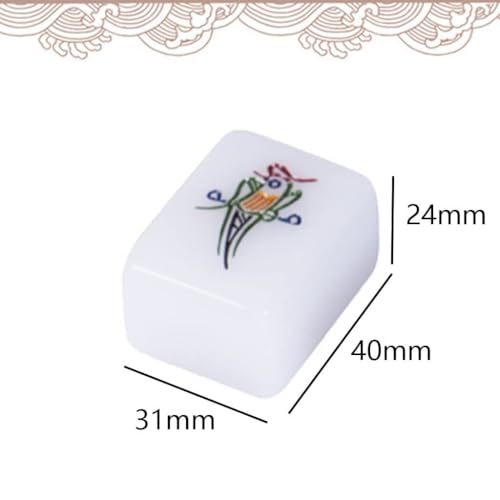 Set chino de Mahjong con 144 fichas acrílicas miniatura 3
