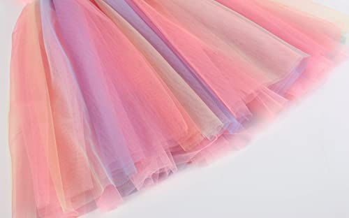 Image of GSVIBK Baby Girls Tutu Dress Sleeveless Toddler Cotton Tulle Skirt Princess Party Prom Dresses