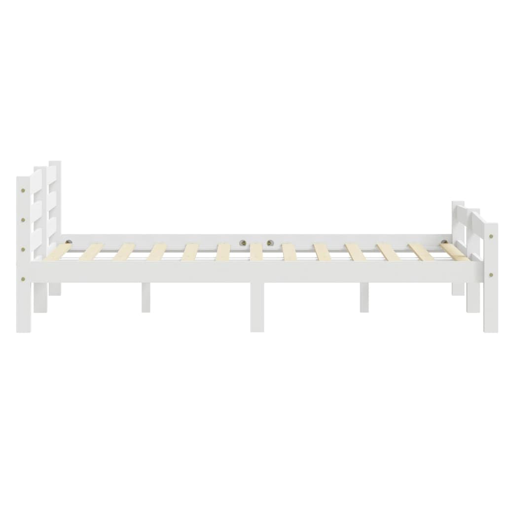 vidaXL Kiefernholz Massiv Bettgestell Holzbett Futonbett Bett Doppelbett Massivholzbett Bettrahmen Lattenrost Schlafzimmerbett Weiß 180x200cm