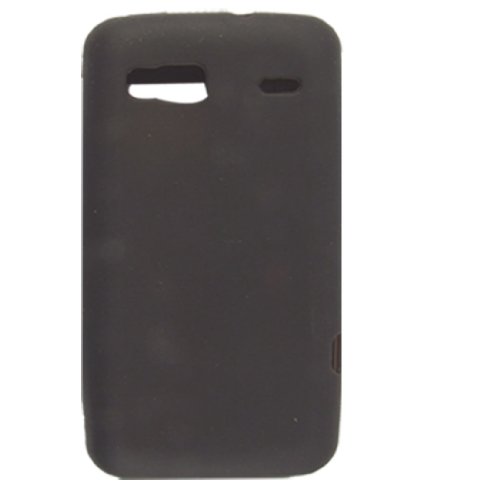 Ruilogod Couverture en peau de silicone douce noir pour HTC Desire Z