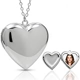 DEIMODRA Collana Portafoto Ciondolo a Cuore che si Apre con Foto Dentro – Idea Regalo Pe...