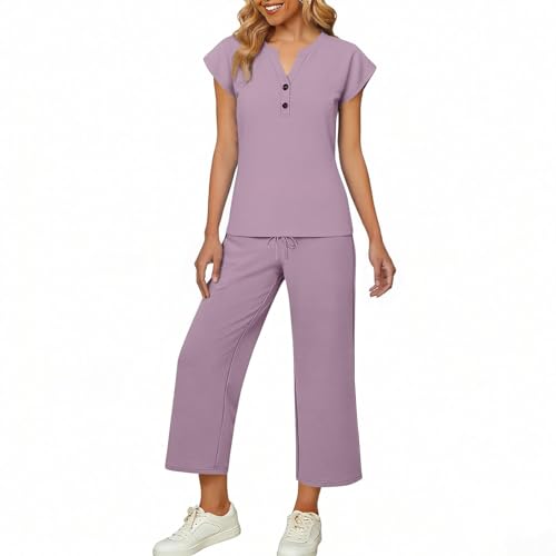 Ensemble de survêtement violet femme tenue de détente 2 pièces