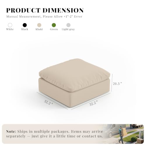 Image of Oversize Cloud Modular Sectional Sofa,Chaise Down Filled Comfort Sofa Detachable Couch Cushion Covers for Living Room Apartment,Khaki