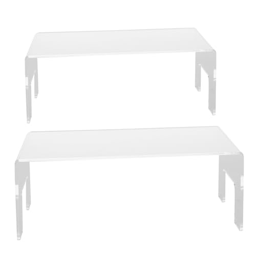 Cabilock 2Pcs Clear Display Stand U Shaped Risers for Figures Cupcakes Versatile Display Shelf Stand for Home Store Use