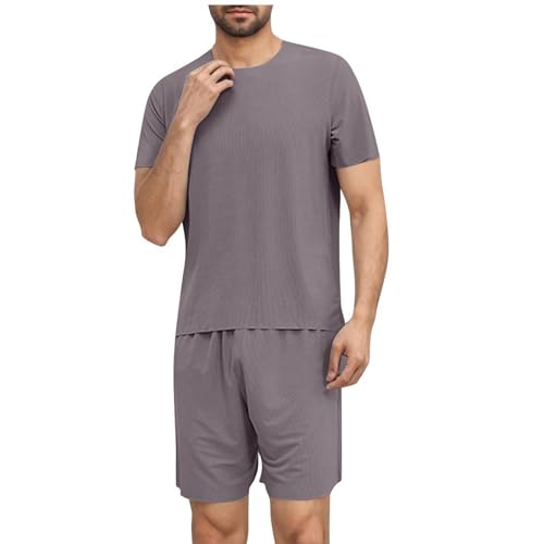 Pajama Set Men Short Sleeve T Shirts and Shorts 2 Piece Lounge Sets Pjs Summer Sleepwear Comfortable & Breathable 2025