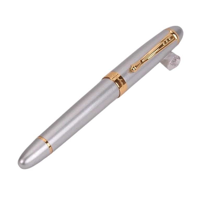 Stylo plume pour écriture fluide sans fatigue en métal champagne