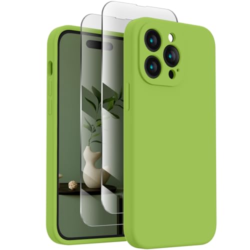 Image of FireNova Designed for iPhone 14 Pro Case, Silicone Upgraded [Camera Protection] Phone Case, Soft Anti-Scratch Microfiber Lining Inside, 6.1 inch, Sprout Green