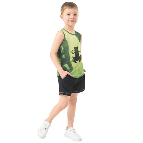 Boys Tank Top Shirts Frog Animal Banana Leaf Sleeveless T-Shirts Crew Neck for Kids Clothing Children4