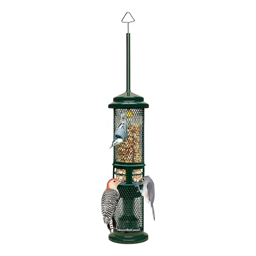 Squirrel Buster Nut Feeder Squirrel-Proof Bird Feeder for Nuts and Fruit, Two Meshes